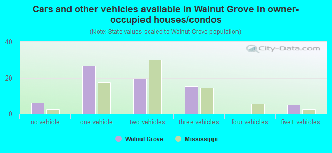 Cars and other vehicles available in Walnut Grove in owner-occupied houses/condos