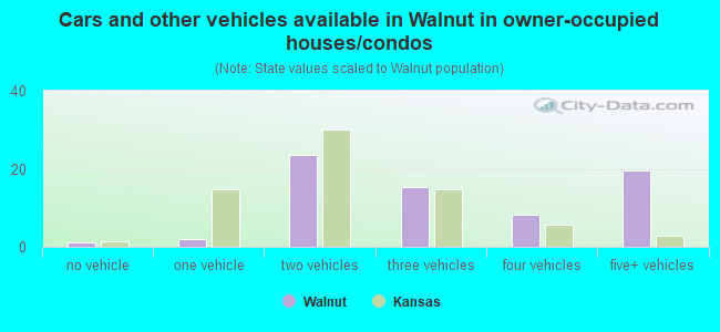 Cars and other vehicles available in Walnut in owner-occupied houses/condos