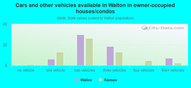 Cars and other vehicles available in Walton in owner-occupied houses/condos