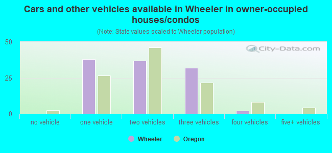 Cars and other vehicles available in Wheeler in owner-occupied houses/condos