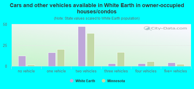 Cars and other vehicles available in White Earth in owner-occupied houses/condos