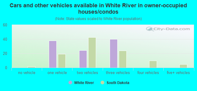 Cars and other vehicles available in White River in owner-occupied houses/condos