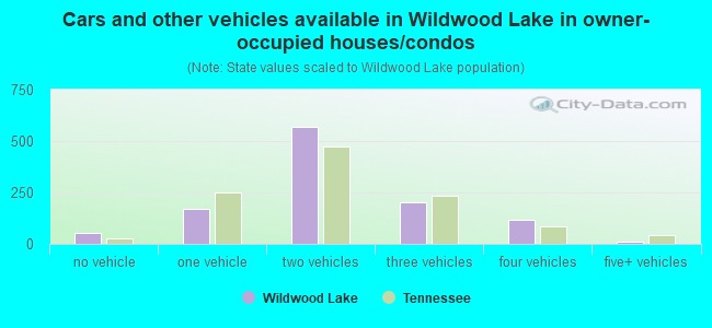 Cars and other vehicles available in Wildwood Lake in owner-occupied houses/condos