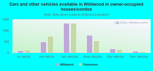 Cars and other vehicles available in Wildwood in owner-occupied houses/condos