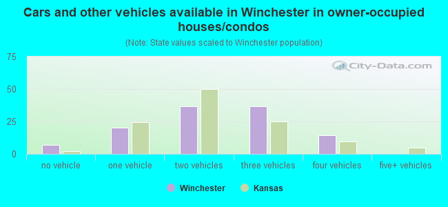 Cars and other vehicles available in Winchester in owner-occupied houses/condos