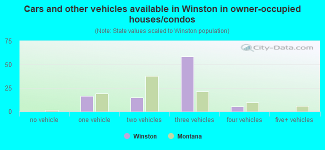 Cars and other vehicles available in Winston in owner-occupied houses/condos