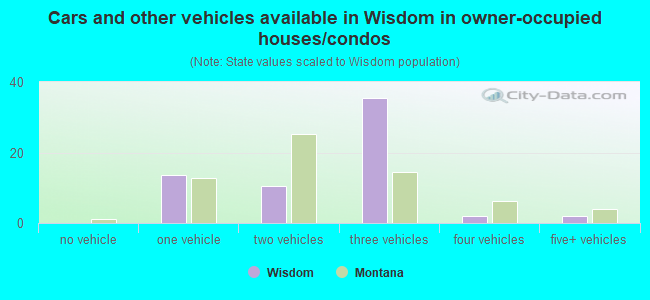 Cars and other vehicles available in Wisdom in owner-occupied houses/condos