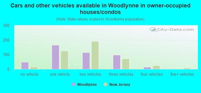 Cars and other vehicles available in Woodlynne in owner-occupied houses/condos