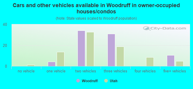 Cars and other vehicles available in Woodruff in owner-occupied houses/condos