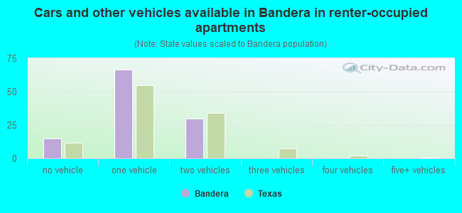 Cars and other vehicles available in Bandera in renter-occupied apartments