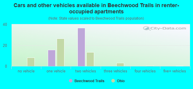Cars and other vehicles available in Beechwood Trails in renter-occupied apartments