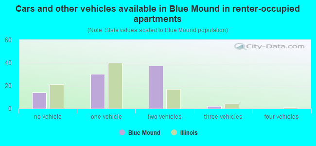 Cars and other vehicles available in Blue Mound in renter-occupied apartments