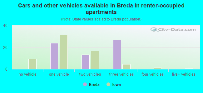 Cars and other vehicles available in Breda in renter-occupied apartments