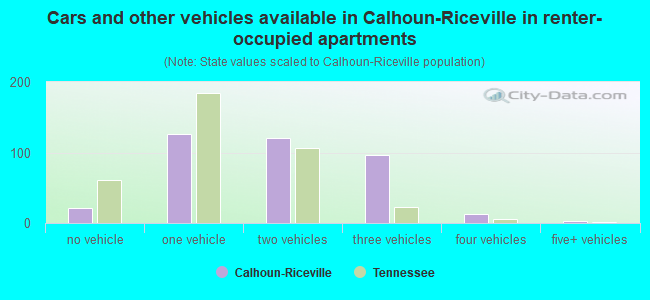 Cars and other vehicles available in Calhoun-Riceville in renter-occupied apartments