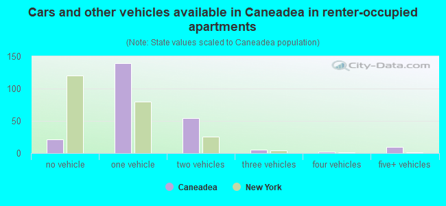 Cars and other vehicles available in Caneadea in renter-occupied apartments