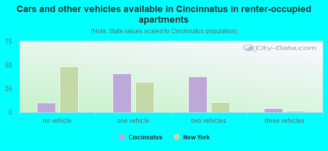 Cars and other vehicles available in Cincinnatus in renter-occupied apartments