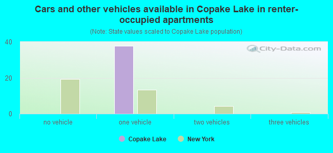 Cars and other vehicles available in Copake Lake in renter-occupied apartments