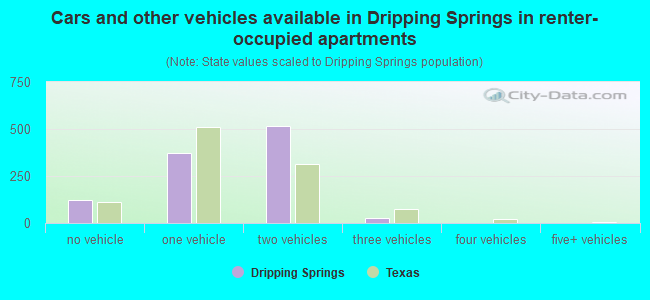 Cars and other vehicles available in Dripping Springs in renter-occupied apartments
