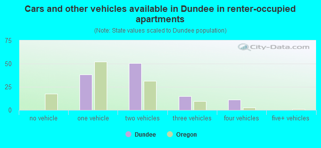 Cars and other vehicles available in Dundee in renter-occupied apartments