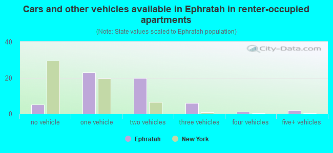 Cars and other vehicles available in Ephratah in renter-occupied apartments