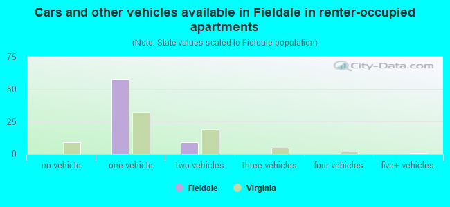 Cars and other vehicles available in Fieldale in renter-occupied apartments