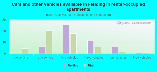 Cars and other vehicles available in Fielding in renter-occupied apartments