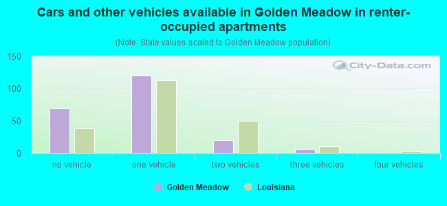 Cars and other vehicles available in Golden Meadow in renter-occupied apartments