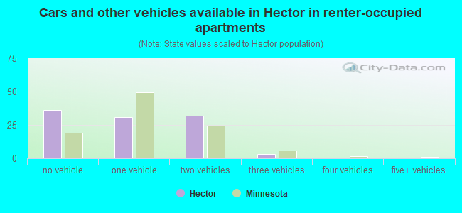 Cars and other vehicles available in Hector in renter-occupied apartments