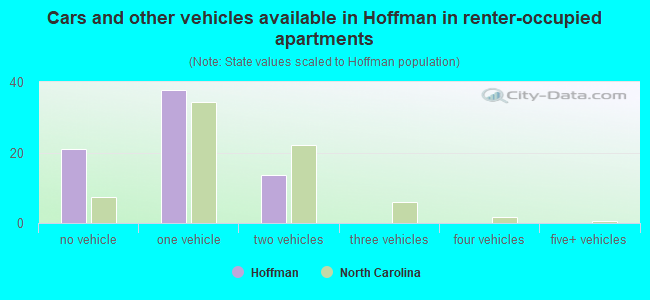 Cars and other vehicles available in Hoffman in renter-occupied apartments