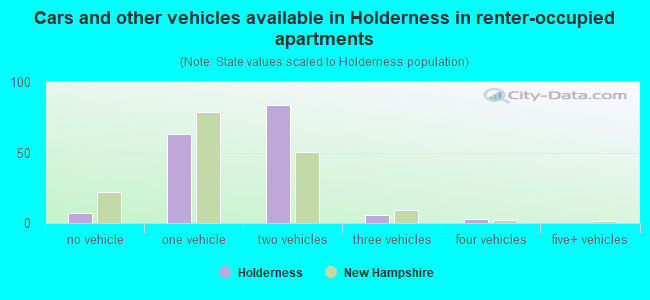 Cars and other vehicles available in Holderness in renter-occupied apartments