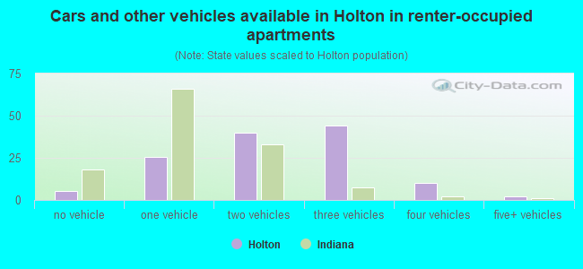 Cars and other vehicles available in Holton in renter-occupied apartments