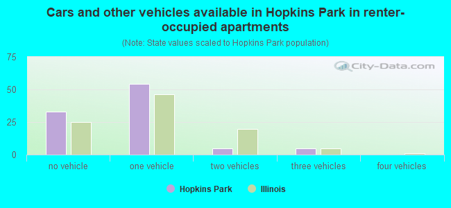 Cars and other vehicles available in Hopkins Park in renter-occupied apartments