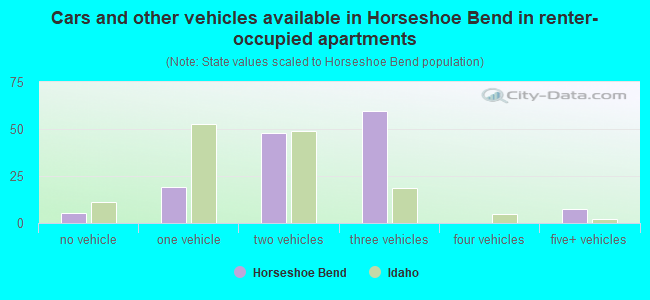 Cars and other vehicles available in Horseshoe Bend in renter-occupied apartments