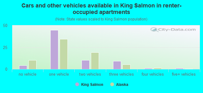 Cars and other vehicles available in King Salmon in renter-occupied apartments