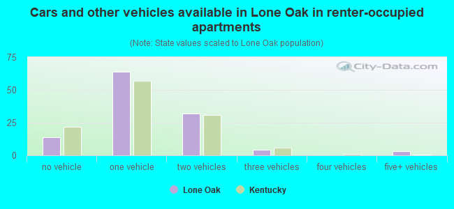 Cars and other vehicles available in Lone Oak in renter-occupied apartments