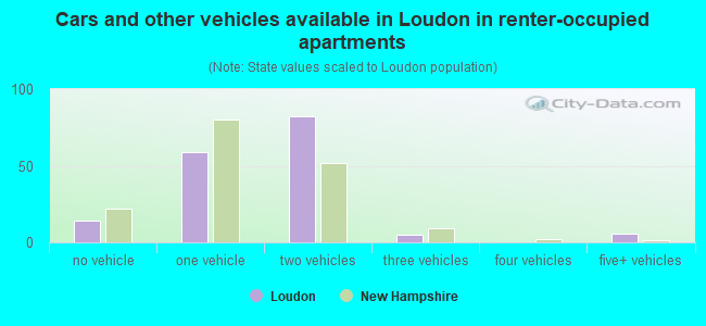 Cars and other vehicles available in Loudon in renter-occupied apartments