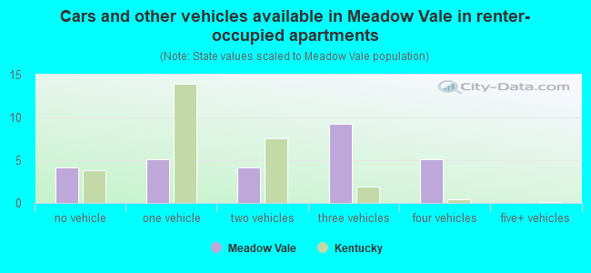 Cars and other vehicles available in Meadow Vale in renter-occupied apartments