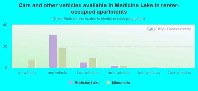 Cars and other vehicles available in Medicine Lake in renter-occupied apartments
