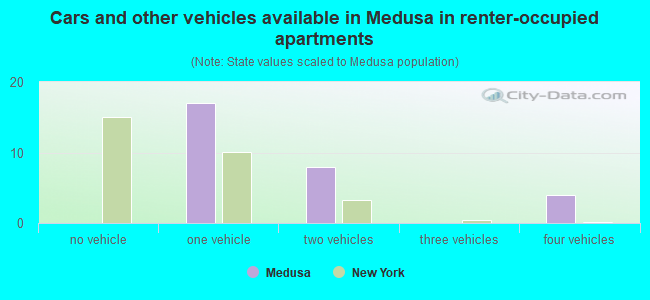 Cars and other vehicles available in Medusa in renter-occupied apartments