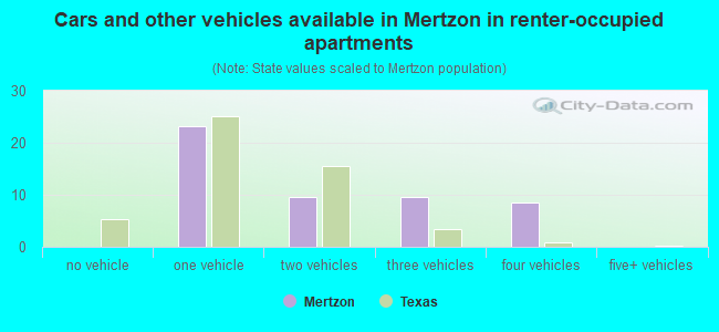Cars and other vehicles available in Mertzon in renter-occupied apartments