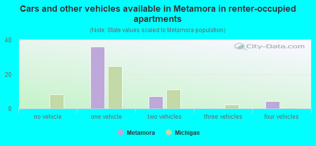Cars and other vehicles available in Metamora in renter-occupied apartments