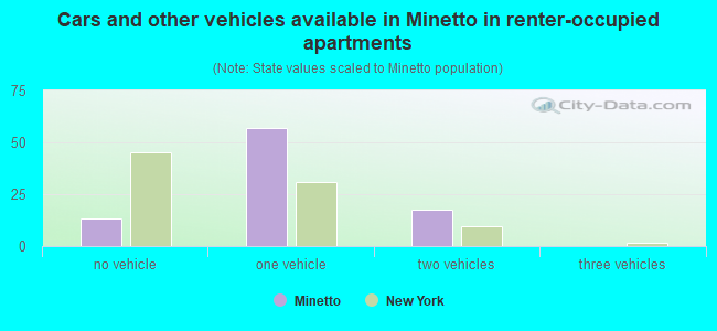 Cars and other vehicles available in Minetto in renter-occupied apartments