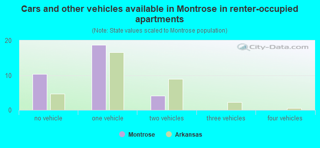 Cars and other vehicles available in Montrose in renter-occupied apartments