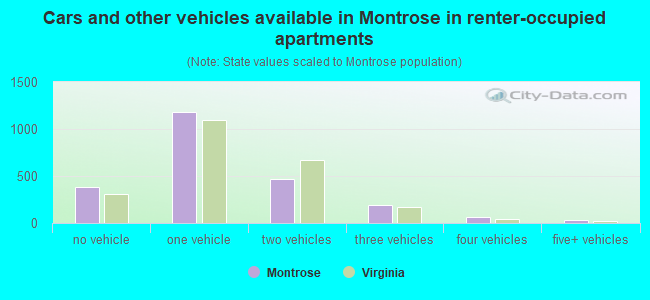 Cars and other vehicles available in Montrose in renter-occupied apartments