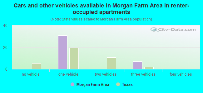 Cars and other vehicles available in Morgan Farm Area in renter-occupied apartments