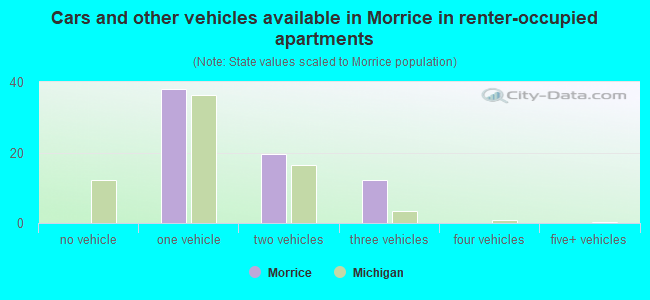 Cars and other vehicles available in Morrice in renter-occupied apartments