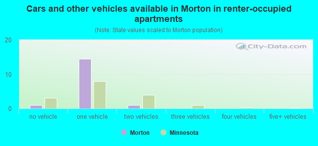 Cars and other vehicles available in Morton in renter-occupied apartments