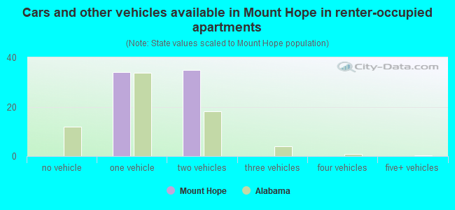 Cars and other vehicles available in Mount Hope in renter-occupied apartments