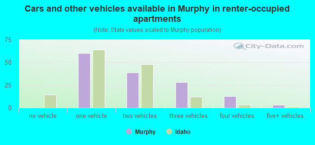 Cars and other vehicles available in Murphy in renter-occupied apartments