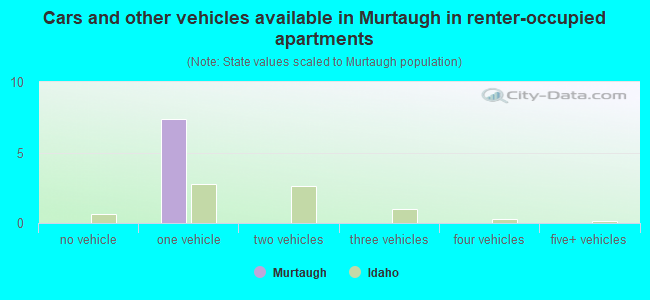 Cars and other vehicles available in Murtaugh in renter-occupied apartments